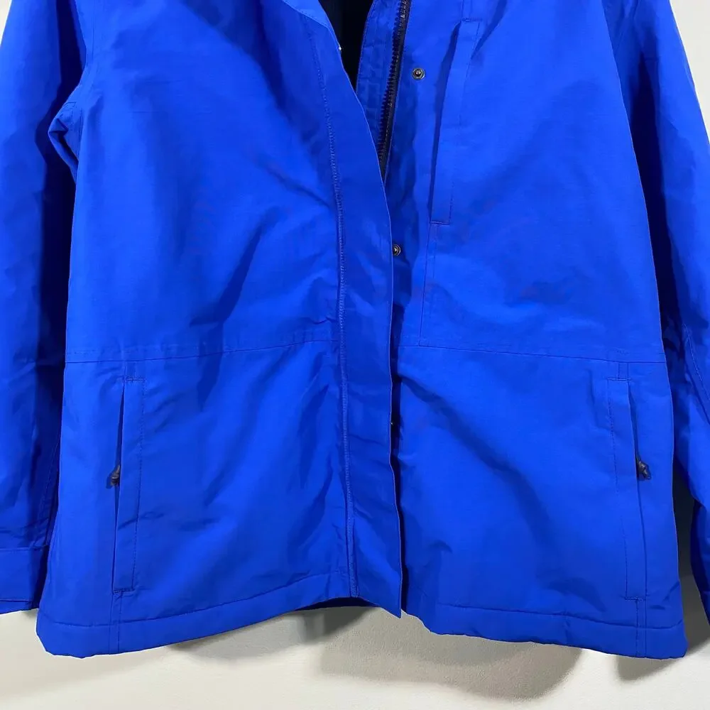 Lands' End Youth Blue Fleece Lined Nylon Squall Jacket Size M (10-12)